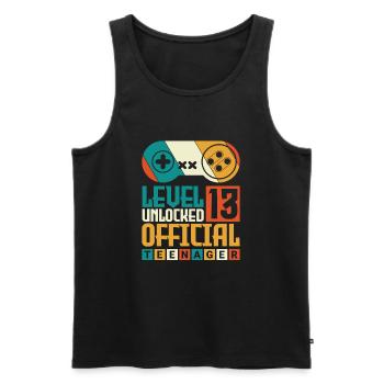 Level 13 freigeschaltete offizielle Teenager 13. B - Männer Premium Bio Tank Top - Schwarz - Vorne - Michal (187cm)