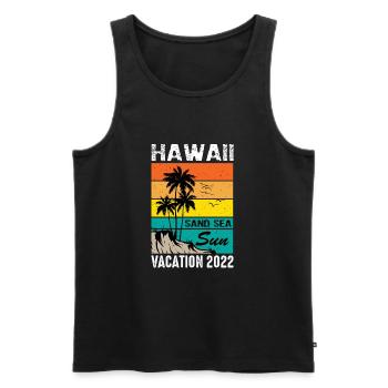 Hawaii Hawaiian Vacation 2022 Retro Matching Family - Débardeur bio Premium Homme - noir - Devant - AI Model Male 178 light (178cm)