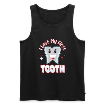 Funny quote I have my first teeth ver - Men's Premium Organic Tank Top - black - Front - Michal (187cm)
