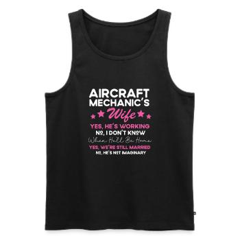 Funny Airplane Mechanic Mrs. Women Fra - Men's Premium Organic Tank Top - black - Front - Michal (187cm)