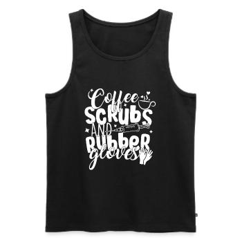 Coffee scrubs - ideal for nurses, me - Men's Premium Organic Tank Top - black - Front - AI Model Male 178 light (178cm)