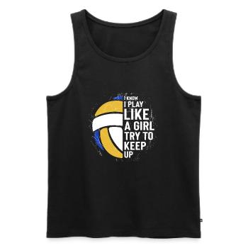 Volleyball cool pour les jeunes filles volleyball féminin - Débardeur bio Premium Homme - noir - Devant - AI Model Male 178 light (178cm)