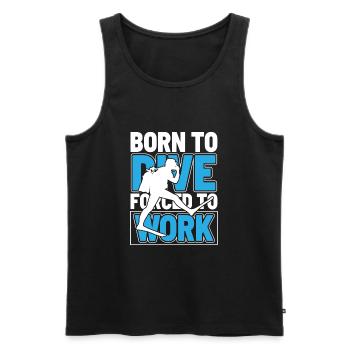 Vintage born to dive forced to work - Men's Premium Organic Tank Top - black - Front - AI Model Male 178 light (178cm)