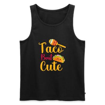 Taco Cat- Teenage Boy Girl Taco ta - Men's Premium Organic Tank Top - black - Front - AI Model Male 178 light (178cm)