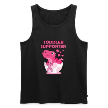 Toddler Pendant T-Rex Breast Cancer Month - Men's Premium Organic Tank Top - black - Front - Michal (187cm)