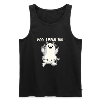 Ghost Cow Moo Ich meine Boo lustiges Zitat Kürbis - Männer Premium Bio Tank Top - Schwarz - Vorne - Michal (187cm)