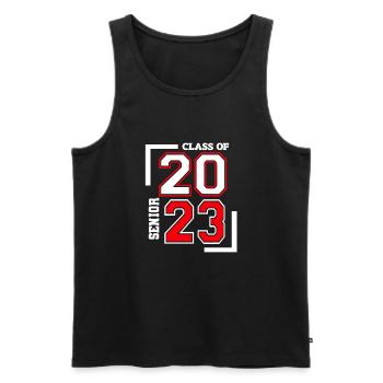 Classe de 2023 Senior 2023 Graduation ou Première - Débardeur bio Premium Homme - noir - Devant - Michal (187cm)