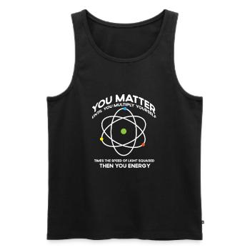 Nerdy you-matter then you energy e_mc_2 natural science - Débardeur bio Premium Homme - noir - Devant - Michal (187cm)