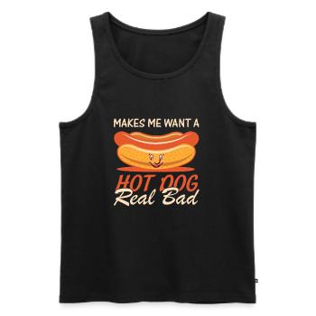 La citation des amateurs de hot-dogs me fait réfléchir - Débardeur bio Premium Homme - noir - Devant - AI Model Male 178 light (178cm)