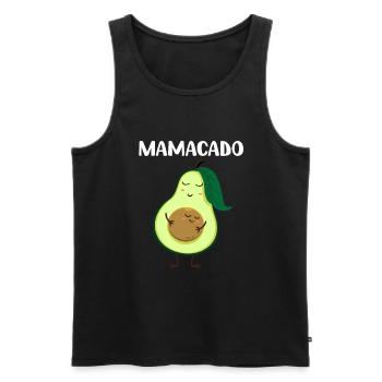 Avocado -Schwangerschaftsanzeige Mutter Mamacado - Männer Premium Bio Tank Top - Schwarz - Vorne - Michal (187cm)