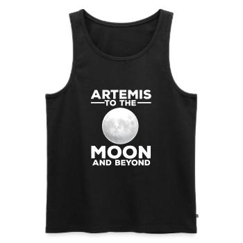 Artemis Funny Quote Rocket Start Mission zum Mond - Männer Premium Bio Tank Top - Schwarz - Vorne - AI Model Male 178 light (178cm)