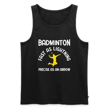 Badminton - Männer Premium Bio Tank Top - Schwarz - Vorne - Michal (187cm)