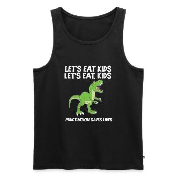 Let us accuse children who Interpunkt - Men's Premium Organic Tank Top - black - Front - AI Model Male 178 light (178cm)