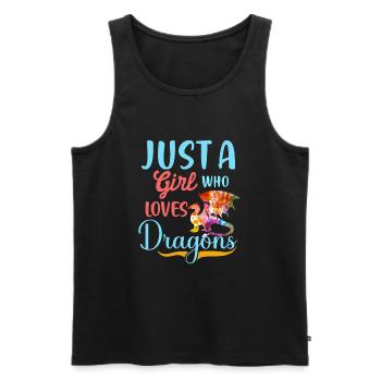 Seulement une fille qui aime les dragons, les dragons sont g - Débardeur bio Premium Homme - noir - Devant - Michal (187cm)
