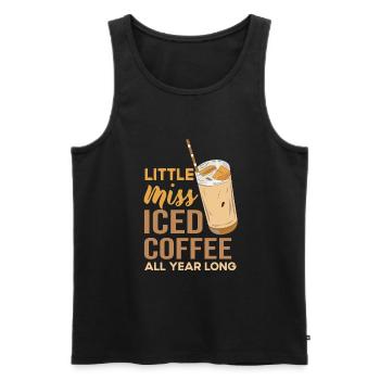 Little Miss Iced Coffee Citation amusante de tout le J - Débardeur bio Premium Homme - noir - Devant - Michal (187cm)