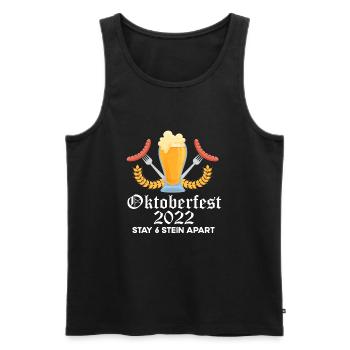 2022 6 Stein Apart Beer Octobre Prost Allemand - Débardeur bio Premium Homme - noir - Devant - AI Model Male 178 light (178cm)