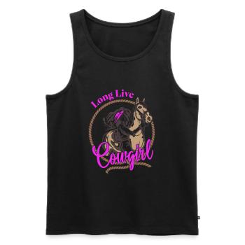 Lustige Quote Pferdbesitzer Mädchen Kuhmädchen Vin - Männer Premium Bio Tank Top - Schwarz - Vorne - AI Model Male 178 light (178cm)