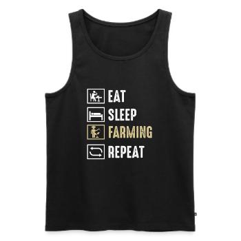 Funny quote eating sleep breeding repetition - Men's Premium Organic Tank Top - black - Front - Michal (187cm)