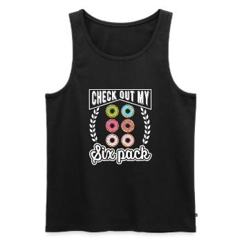 Donut découvrez mon Six Pack Donut Lover Fitness - Débardeur bio Premium Homme - noir - Devant - AI Model Male 178 light (178cm)