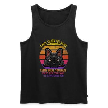 Français Bulldog Puppy Retro Drôle Français Bulldog Do - Débardeur bio Premium Homme - noir - Devant - Michal (187cm)