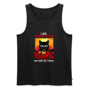 Funny Quote Cats Horror Movies Cute Halloween - Men's Premium Organic Tank Top - black - Front - Michal (187cm)