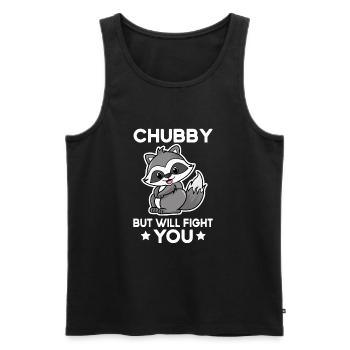 Mollig, aber ich werde dich bekämpfen, freches Was - Männer Premium Bio Tank Top - Schwarz - Vorne - Michal (187cm)
