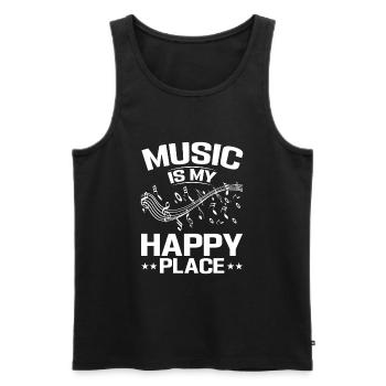 Musik ist mein glücklicher Ort - Männer Premium Bio Tank Top - Schwarz - Vorne - Michal (187cm)