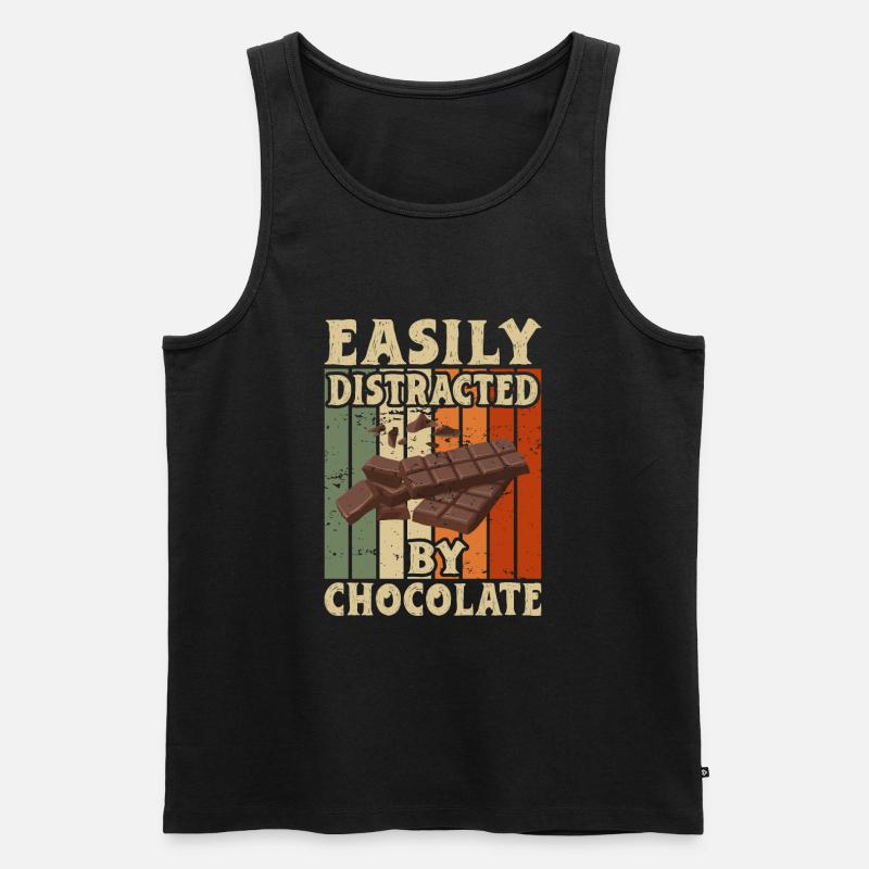 Leicht durch Schokolade ablenkt - Männer Premium Bio Tank Top - Schwarz