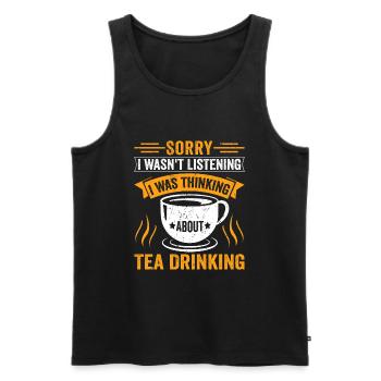 Sorry, I wasn't listening that I thought - Men's Premium Organic Tank Top - black - Front - Michal (187cm)