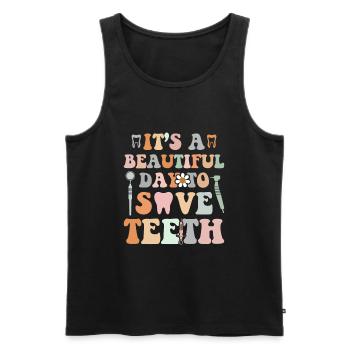Es ist ein wunderschöner Tag, um Zähne zu retten - Männer Premium Bio Tank Top - Schwarz - Vorne - Michal (187cm)