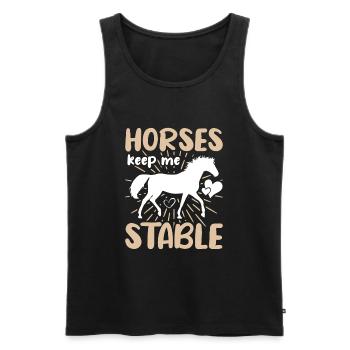 Pferde hält mich stabil - Männer Premium Bio Tank Top - Schwarz - Vorne - AI Model Male 178 light (178cm)