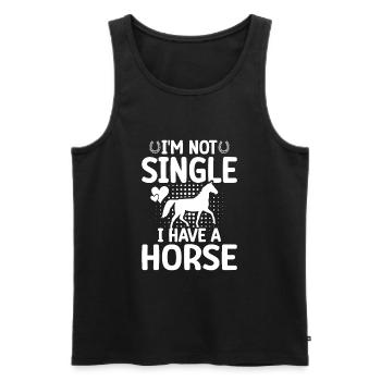 Ich bin nicht Single, ich habe ein Pferd - Männer Premium Bio Tank Top - Schwarz - Vorne - AI Model Male 178 light (178cm)