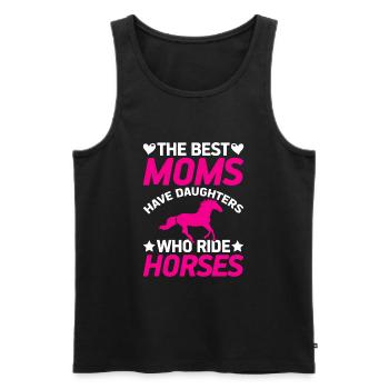 Die besten Mütter haben Töchter, die Pferde reiten - Männer Premium Bio Tank Top - Schwarz - Vorne - AI Model Male 178 light (178cm)