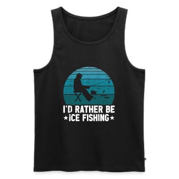 I'd rather be ice fishing - Men's Premium Organic Tank Top - black - Front - AI Model Male 178 light (178cm)