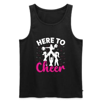 Hier, um lustige Cheerleader zu jubeln - Männer Premium Bio Tank Top - Schwarz - Vorne - AI Model Male 178 light (178cm)