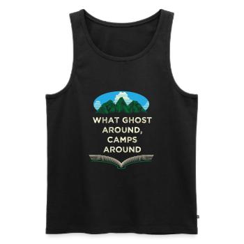 Geister um Camps rund um Camping Witz Camper Pun H - Männer Premium Bio Tank Top - Schwarz - Vorne - AI Model Male 178 light (178cm)