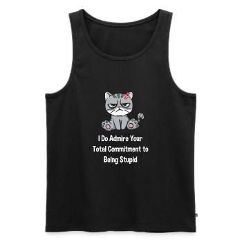 Ich bewundere Ihr Engagement lustiger sarkastisch - Männer Premium Bio Tank Top - Schwarz - Vorne - AI Model Male 178 light (178cm)