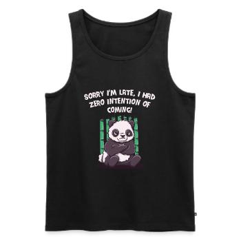 I'm late, I had no intention of funny sa - Men's Premium Organic Tank Top - black - Front - AI Model Male 178 light (178cm)