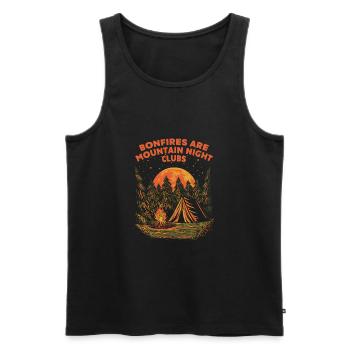 Campfires are Mountain Night Clubs Camping Wande - Men's Premium Organic Tank Top - black - Front - AI Model Male 178 light (178cm)