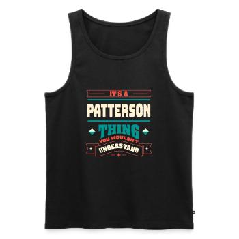 C’est une chose Patterson, le nom de famille pour le F - Débardeur bio Premium Homme - noir - Devant - Michal (187cm)