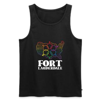 Fort Lauderdale Pride Flag Pride Month LGBTQ Fla - Men's Premium Organic Tank Top - black - Front - Michal (187cm)
