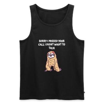 Entschuldigung, ich habe Ihren Anruf verpasst, wol - Männer Premium Bio Tank Top - Schwarz - Vorne - Michal (187cm)