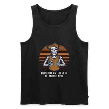 Ich mag die Leute, wie ich meinen sarkastischen Sa - Männer Premium Bio Tank Top - Schwarz - Vorne - Michal (187cm)