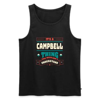 C’est un truc Campbell, le nom de famille -matching - Débardeur bio Premium Homme - noir - Devant - Michal (187cm)