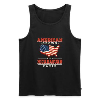 Américain, adulte avec parties nicaraguayennes - Débardeur bio Premium Homme - noir - Devant - Michal (187cm)