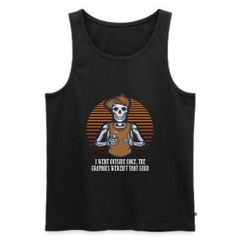 Ich ging außerhalb der Grafiken, die diesen guten - Männer Premium Bio Tank Top - Schwarz - Vorne - Michal (187cm)