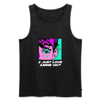 I just love anime funny manga humor Japanese A - Men's Premium Organic Tank Top - black - Front - AI Model Male 178 light (178cm)