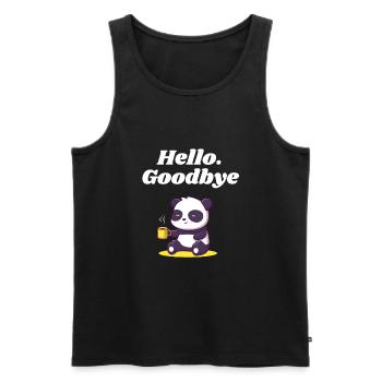 Hallo Auf Wiedersehen Introvertierte Sprüche antis - Männer Premium Bio Tank Top - Schwarz - Vorne - AI Model Male 178 light (178cm)