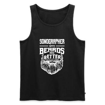 Les échographistes barbus sont de meilleurs techno ultrasoniques - Débardeur bio Premium Homme - noir - Devant - AI Model Male 178 light (178cm)
