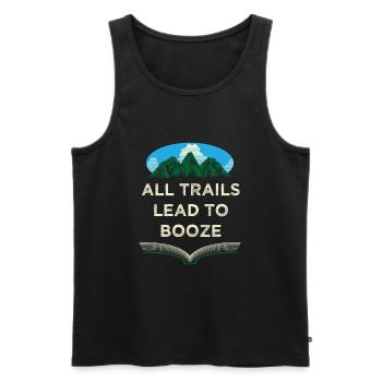 Tous les chemins mènent à l’alcool camping -boire -campeur - Débardeur bio Premium Homme - noir - Devant - Michal (187cm)